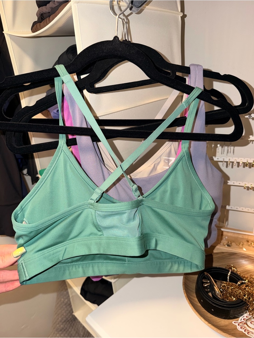 Gymshark Mint Green Ruched Strappy Sports Bra - Picture 2 of 2